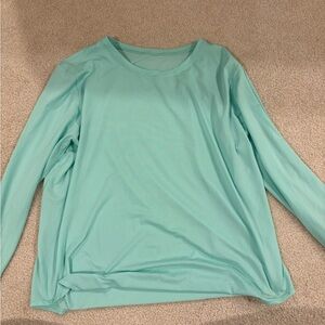 Lululemon High-Neck Run and Train Aqua Long Sleeve